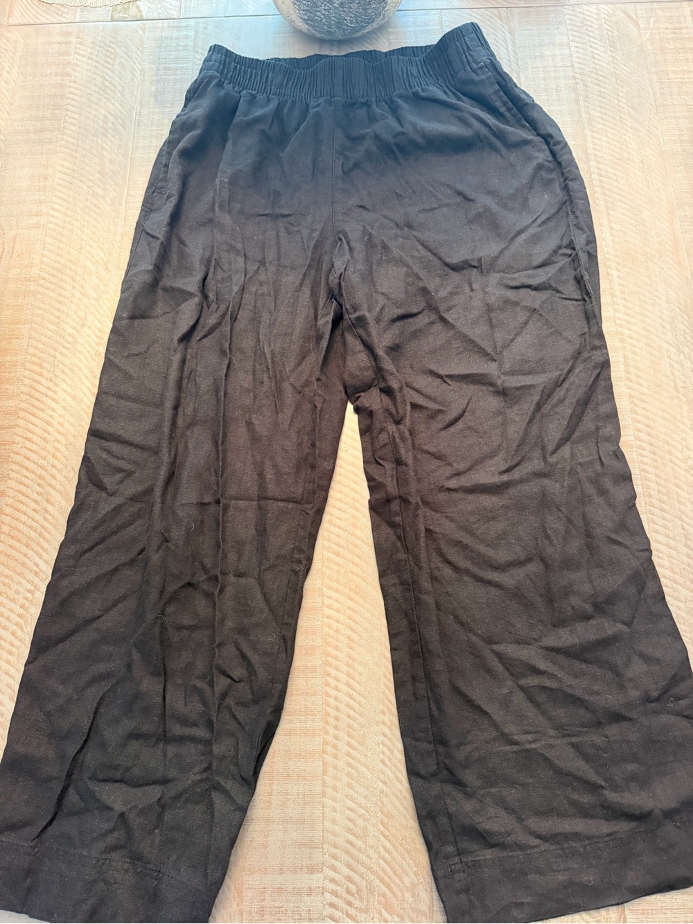 Old Navy Black Elastic-Waist Linen Pants